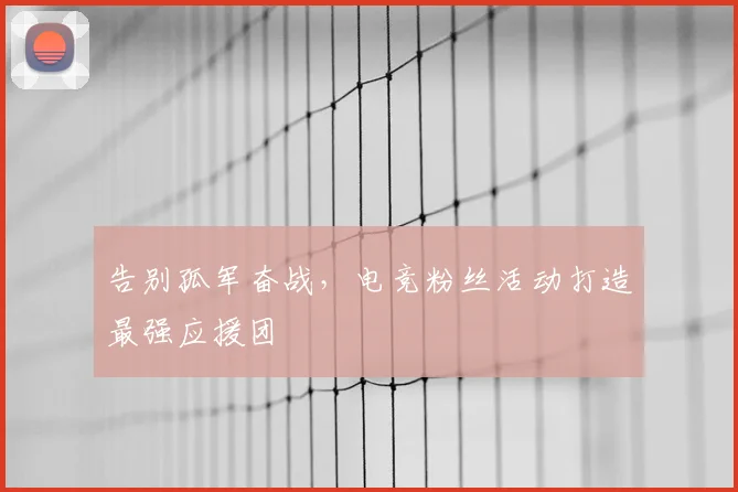 告别孤军奋战，电竞粉丝活动打造最强应援团